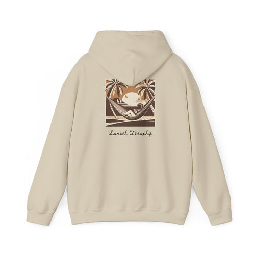 Tropical Sunset Hoodie for Relaxation, Trendy Unisex Sweatshirt, Beach Vibes Apparel, Cozy Gift Idea, Casual Weekend Wear